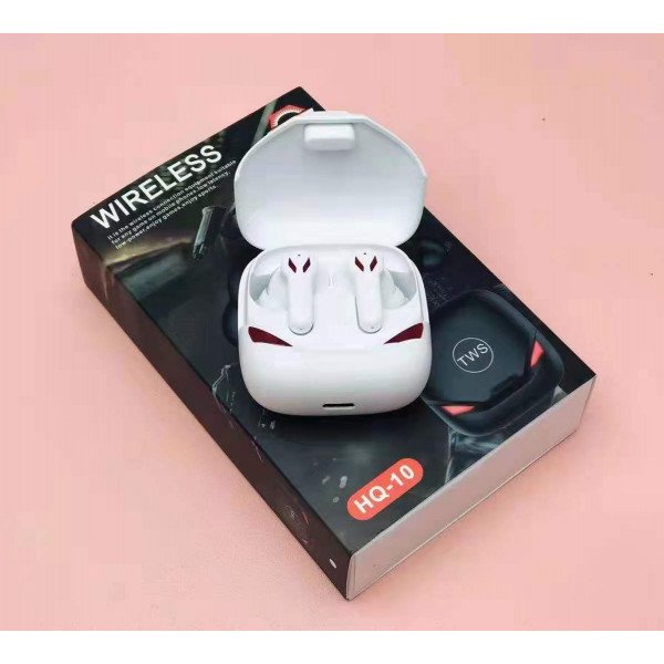 Wholesale Gaming Style TWS Bluetooth Wireless Headset Earbuds Earphone HQ10 (White)